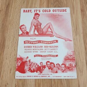 Baby It's Cold Outside 1949 Sheet Music Frank Loesser Neptune's Daughter MGM